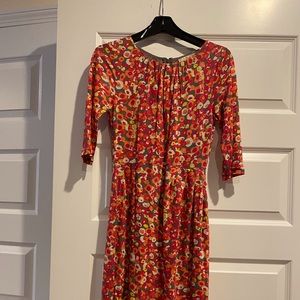 Boden red floral dress